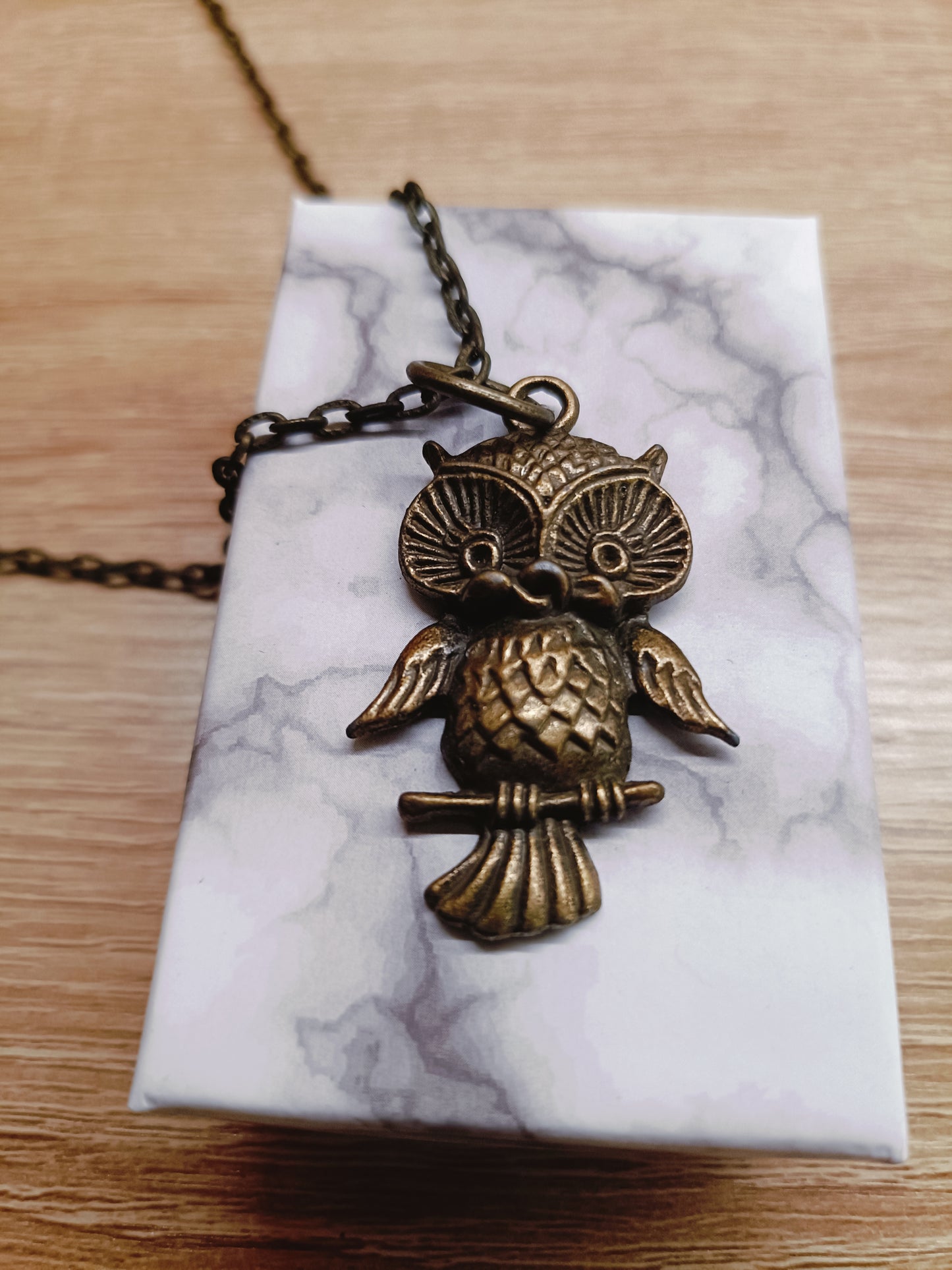 Antique Lrg Owl Necklace