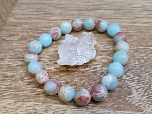 Bracelet en pierre de Shoushan avec pièce de géode naturelle