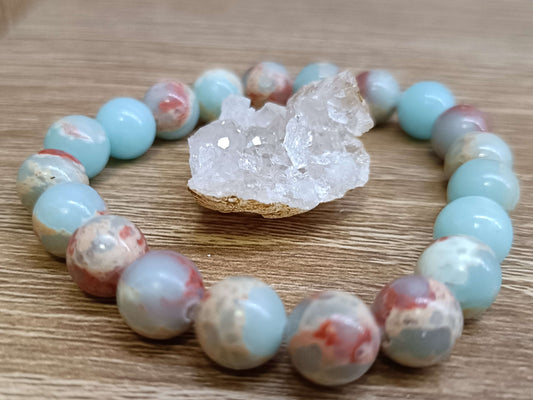Bracelet en pierre de Shoushan avec pièce de géode naturelle
